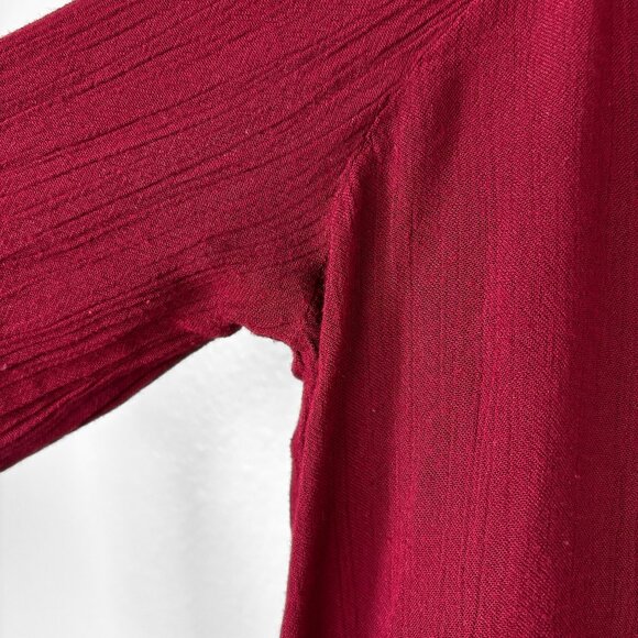 Chelsea & Violet Off-the-Shoulder Burgundy Blouse Bell Sleeve Womens XS Boho Y2K - Picture 15 of 16